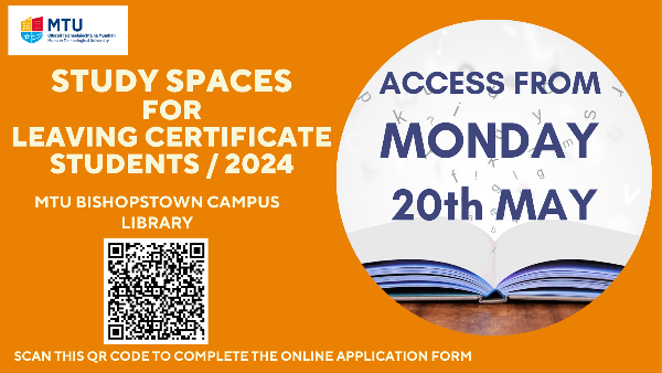 Study Spaces for 2024 Leaving Certificate Students - Apply Now