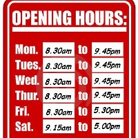 Current Opening Times: