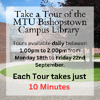Library Tours available to all students - from Monday 18th through to Friday 22nd September.